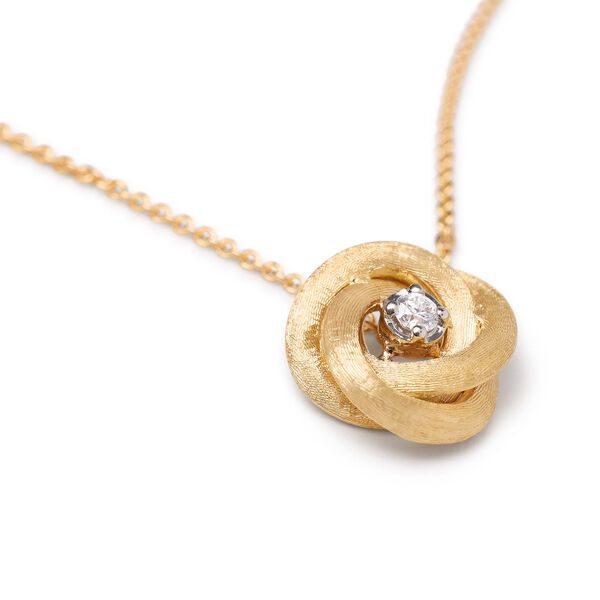 Jaipur Yellow Gold and Diamond Flower Pendant