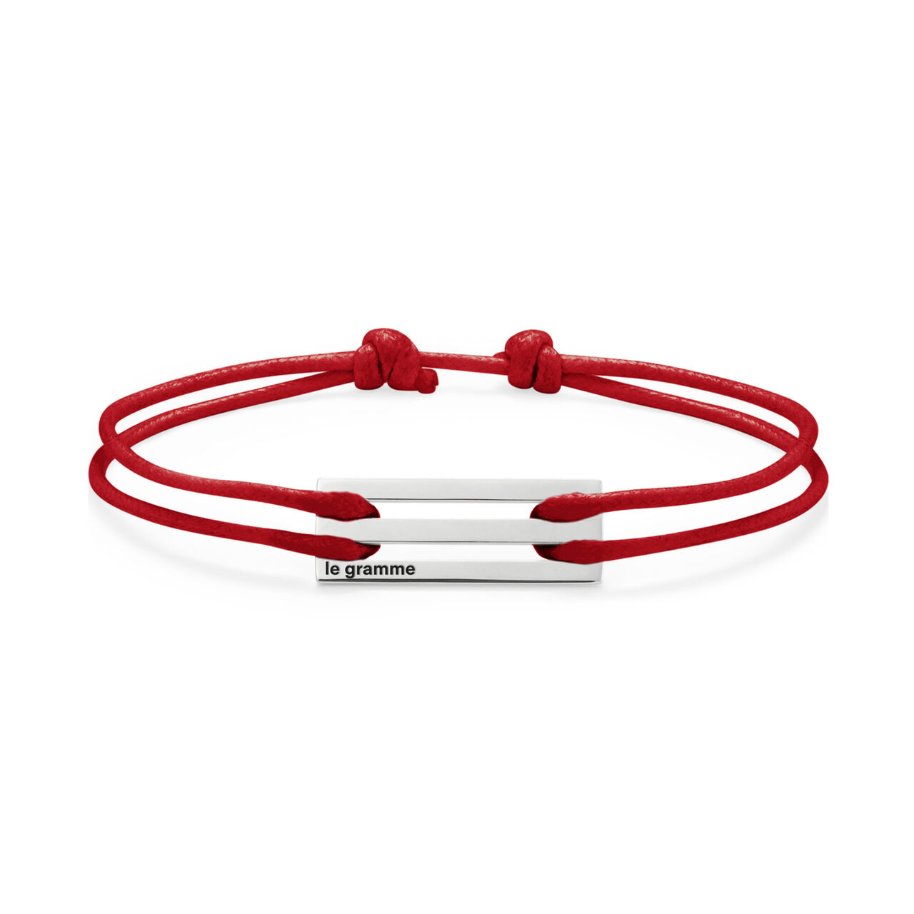 Le Gramme 2,5g Silver Red Cord Bracelet CARPOCRO071_2.5 Front image number 0