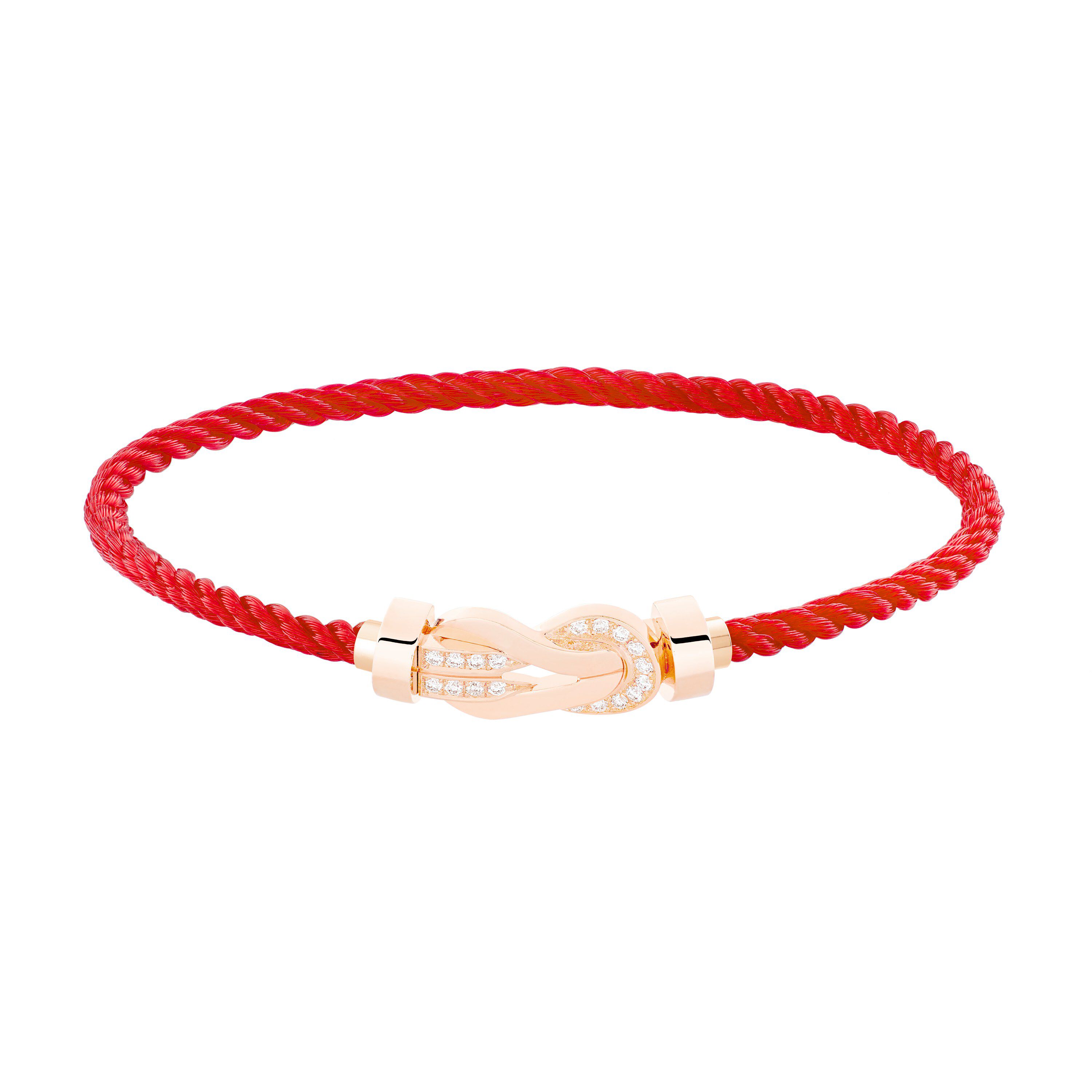 Chance Infinie Medium Rose Gold and Diamond Pavé Cable Bracelet