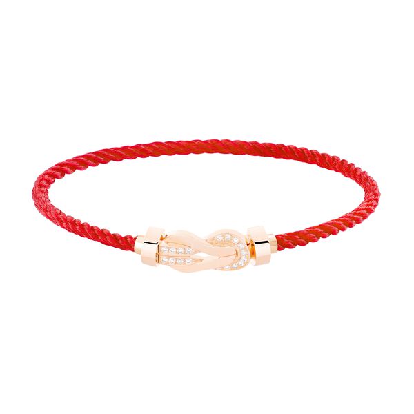 Bracelet cable Chance Infinie en or rose avec pavé de diamants, modèle moyen