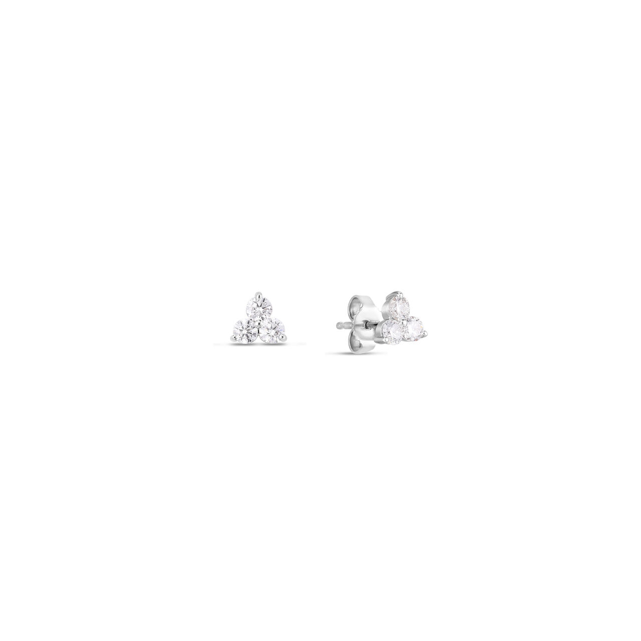 Roberto Coin Tiny Treasures White Gold and Diamond Cluster Stud Earrings 111415AWERX0 image number 0