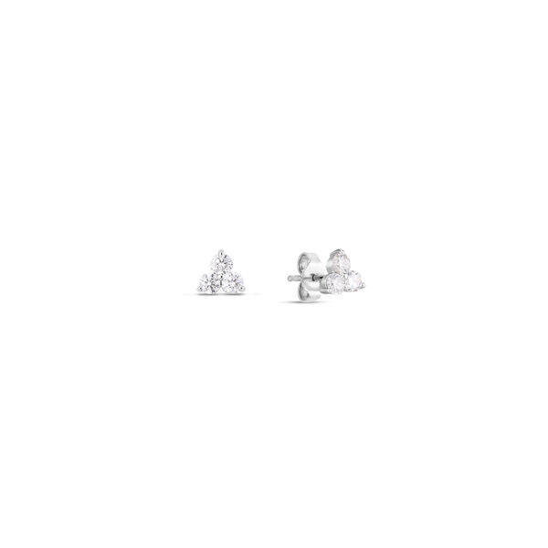 Boucles d'oreilles clous Tiny Treasures en or blanc avec diamants