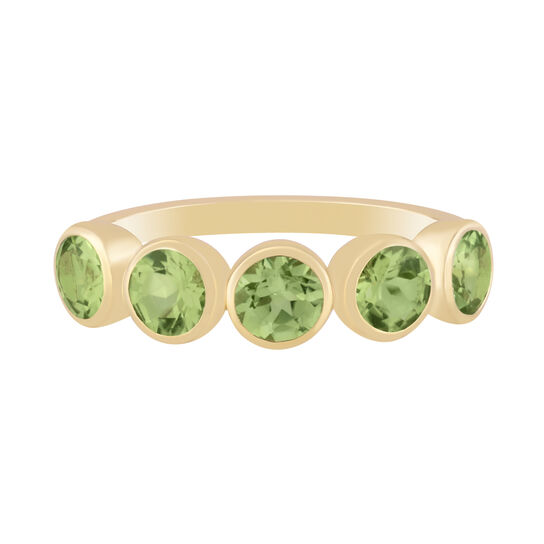 Yellow Gold Peridot Bezel Set Ring image number 0