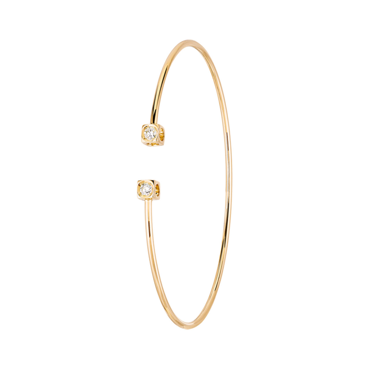 dinh van Le Cube Diamant Small Yellow Gold and Diamond Bangle image number 0