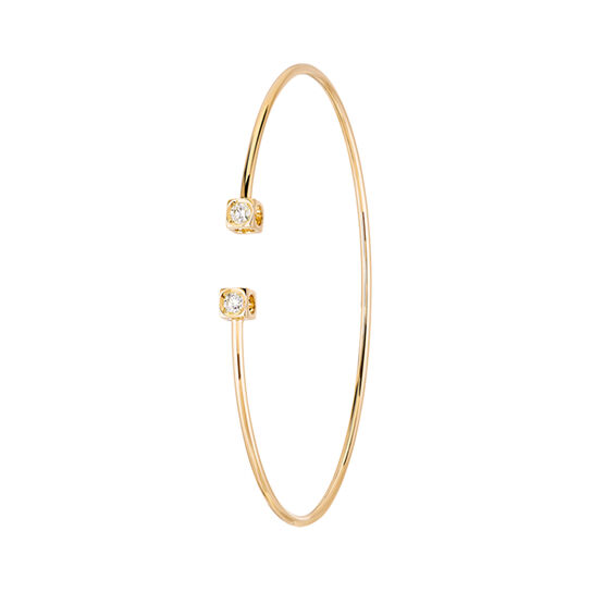 dinh van Le Cube Diamant Small Yellow Gold and Diamond Bangle image number 0