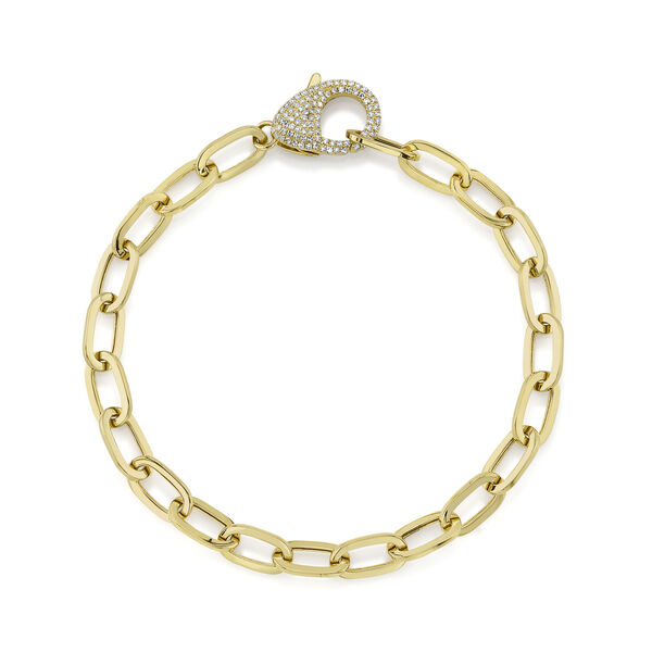 Kate Yellow Gold and Diamond Paper Clip Link Bracelet
