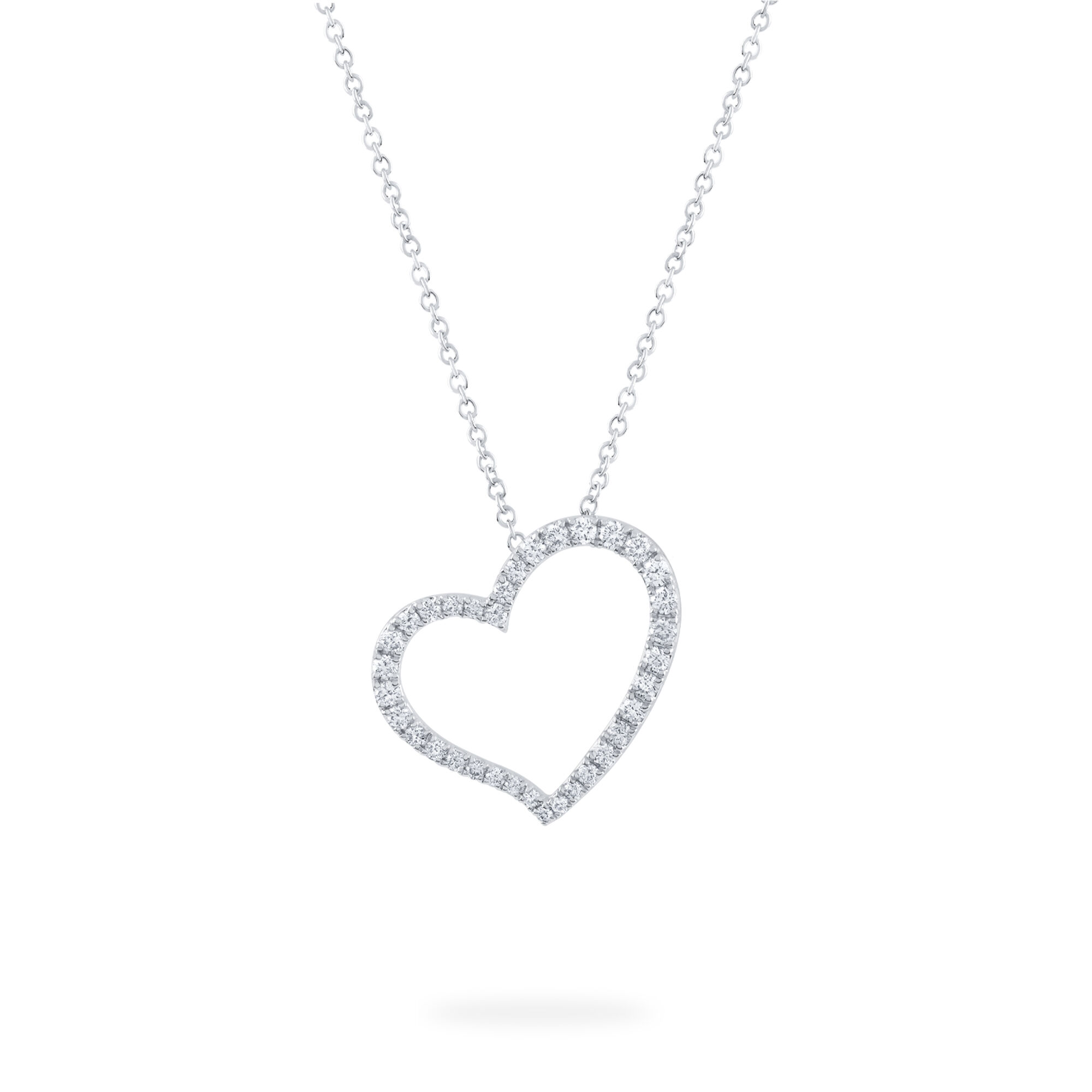 Birks Rosee du Matin Rosee du Matin Diamond Heart Pendant Necklace 18k White Gold