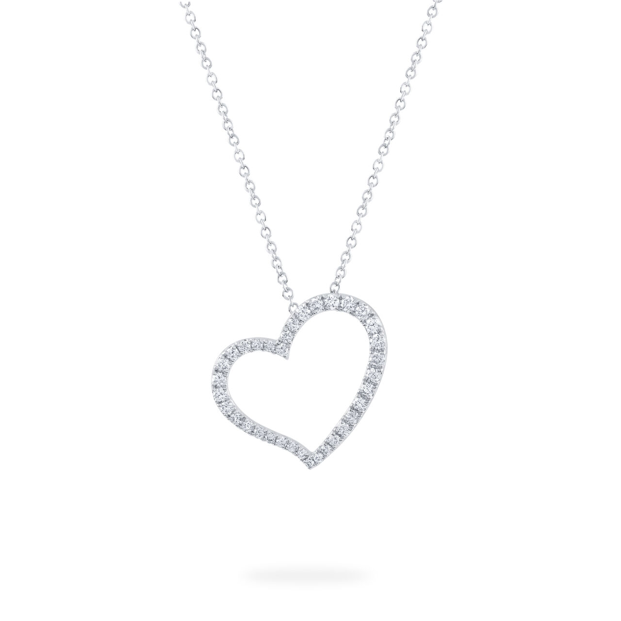 bijoux birks rosee du matin diamond heart pendant image number 0