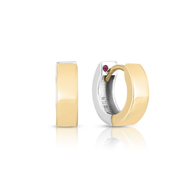 Classic Gold Small Yellow and White Gold Hoop Earrings