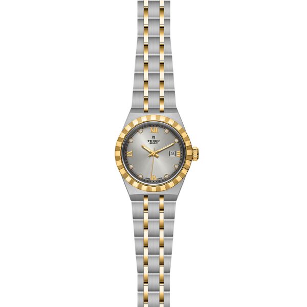 TUDOR Royal 28 mm automatique en or jaune, acier inoxydable et diamants