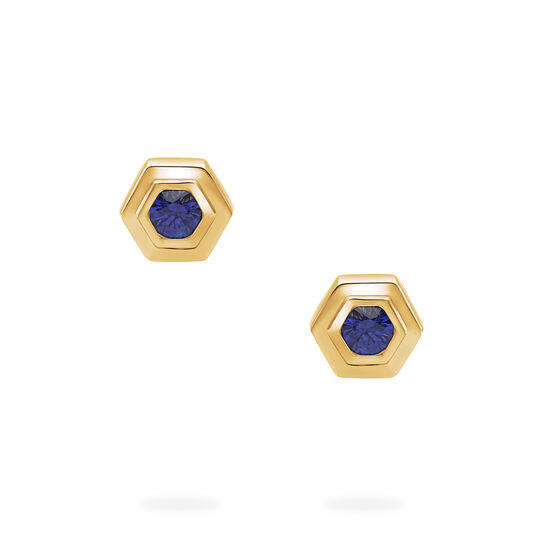 Birks Bee Chic Yellow Gold Birthstone Earrings, Sapphire image number 1