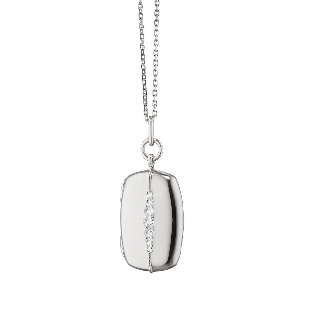 Kate Silver Locket with White Sapphire image number 0