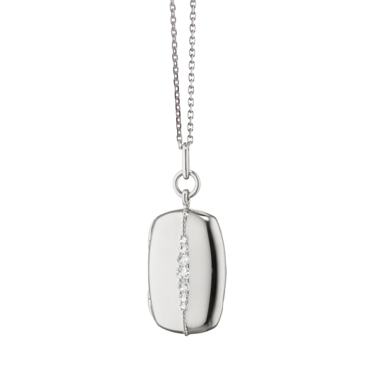 Médaillon Slim Lockets Kate en argent avec saphir blanc image number 0
