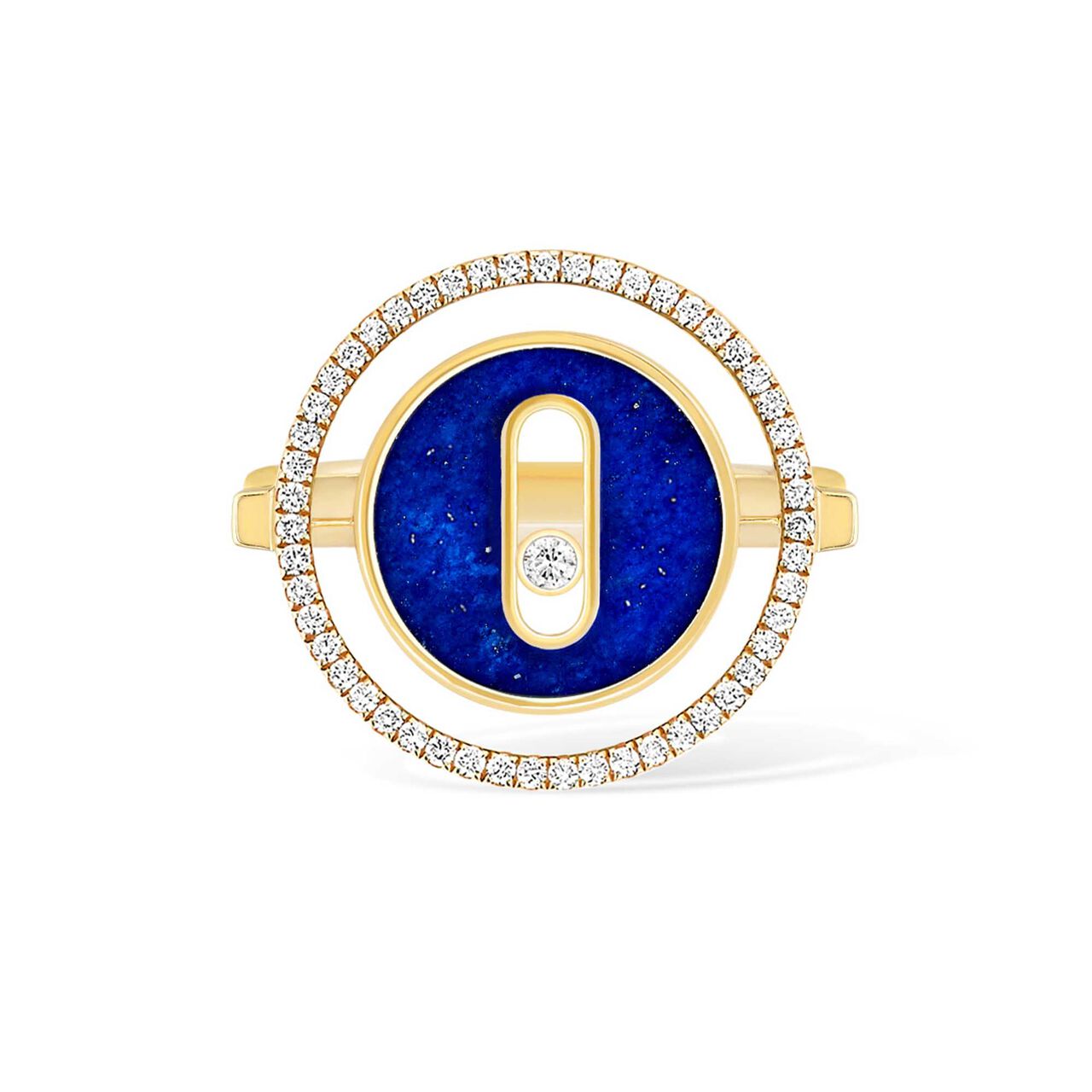 Messika Lucky Move Small Yellow Gold Lapis & Diamond Pavé Ring 11951 YG image number 0