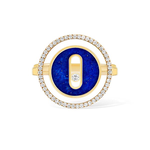 Lucky Move Small Yellow Gold, Lapis and Diamond Ring