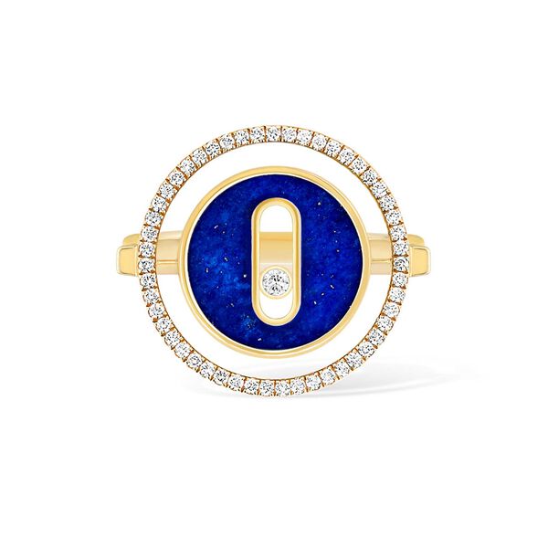 Bague Lucky Move en or jaune, lapis et diamants, petit modèle