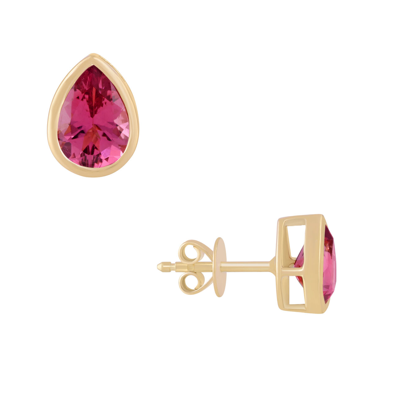 Pear Shape Pink Tourmaline Stud Earrings image number 0