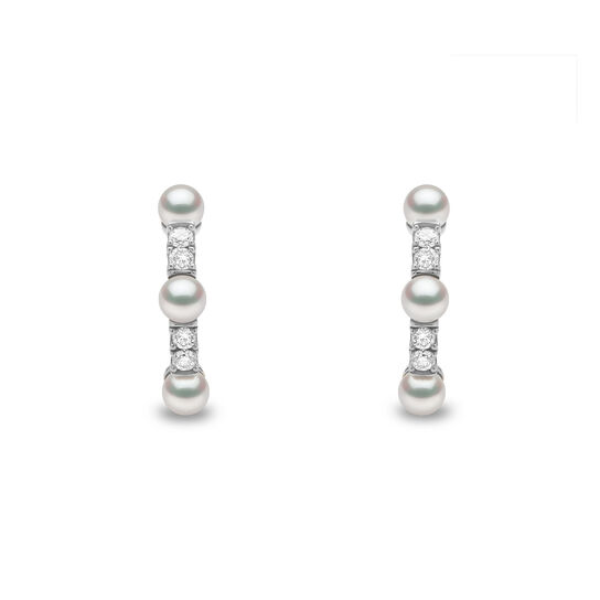 Eclipse White Gold Pearl and Diamond Earrings image number 0