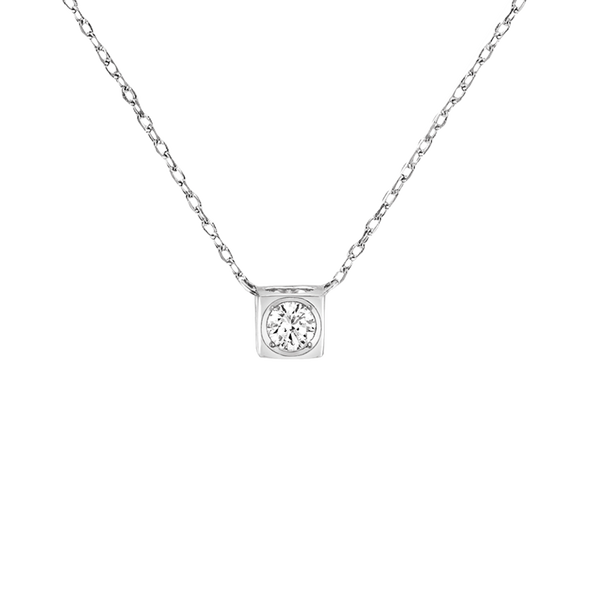 Collier Le Cube Diamant en or blanc avec diamant, moyen modèle 