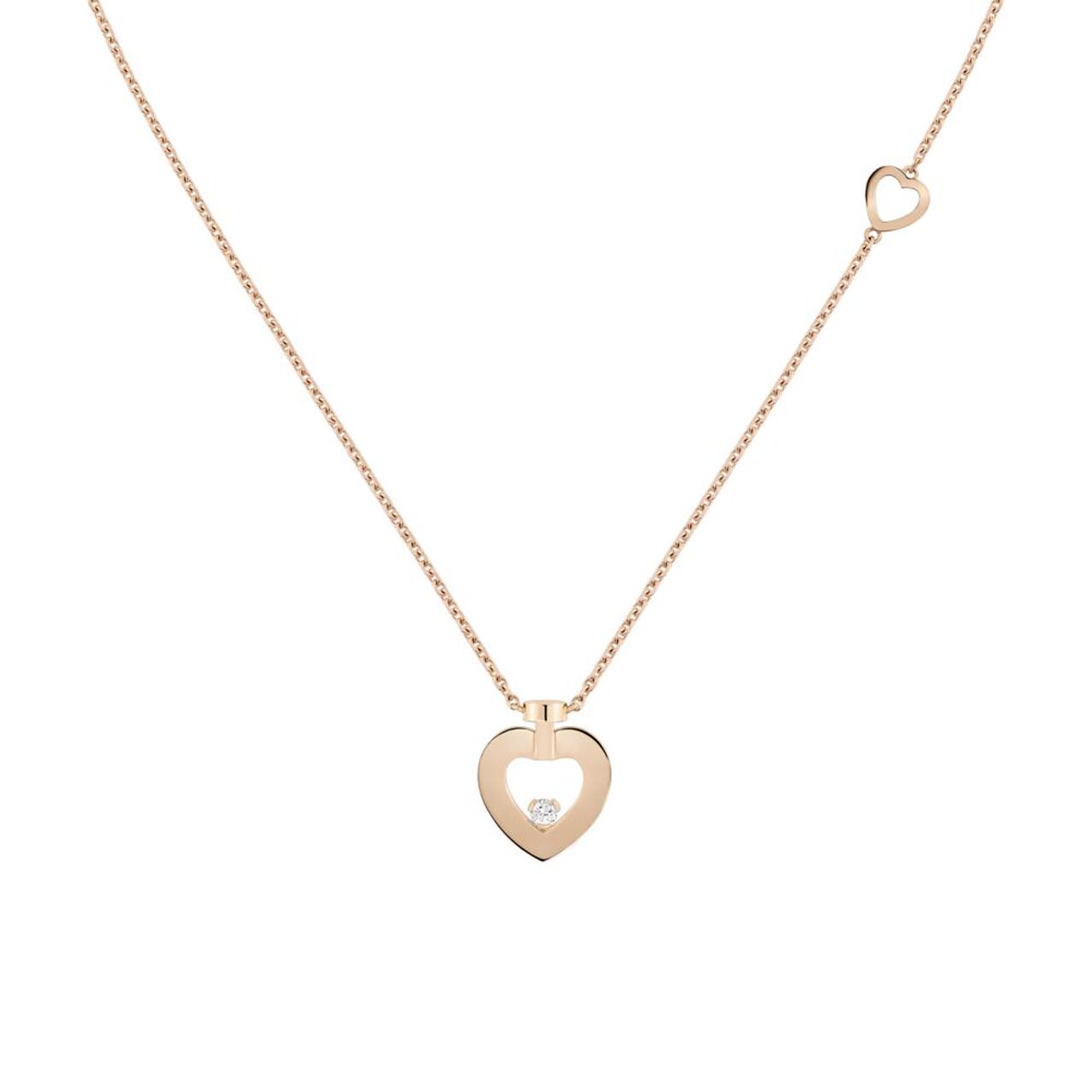 Pretty Woman Extra Small Rose Gold and Diamond Heart Pendant image number 0