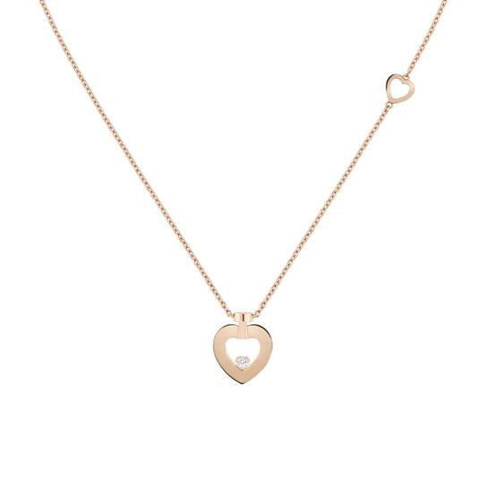 Pretty Woman Extra Small Rose Gold and Diamond Heart Pendant image number 0