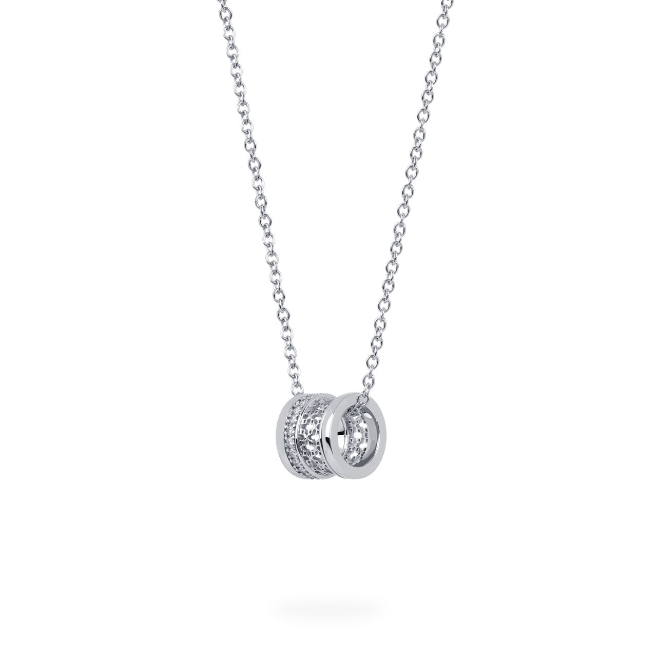 Birks Dare to Dream Diamond Barrel Pendant, 18k White Gold