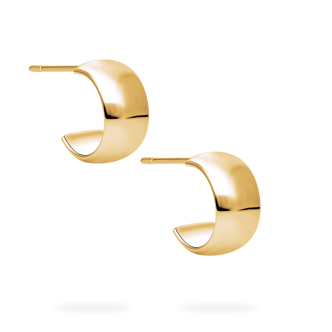 Birks Essentials Yellow Gold Wide Hoop Earrings image number 2