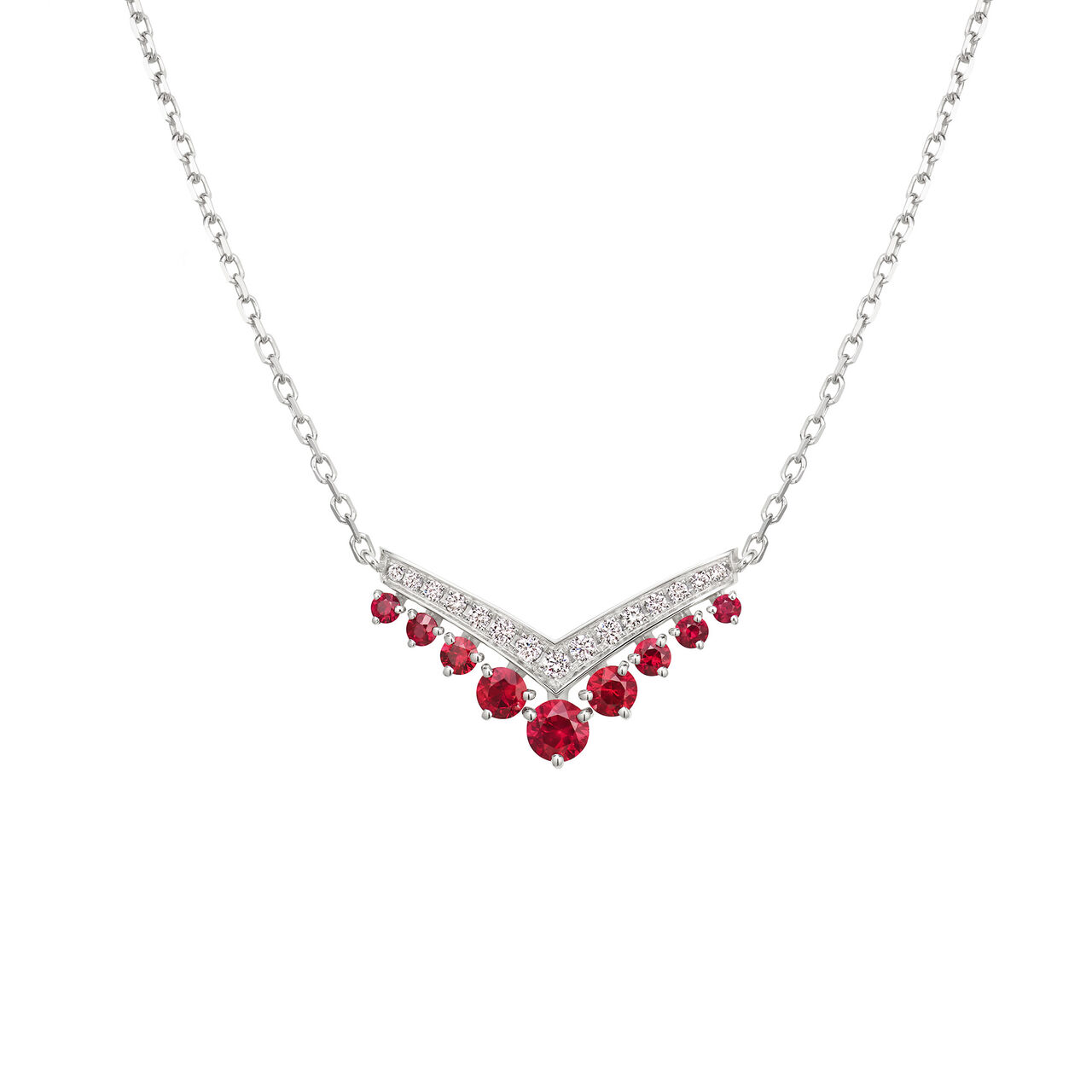 Chaumet Josephine Aigrette White Gold, Ruby and Diamond Pavé Pendant image number 0