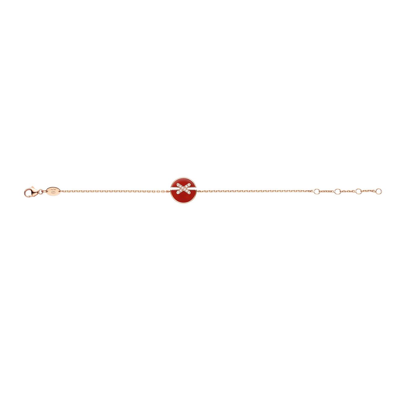 Bracelet Liens Harmony en or rose avec cornaline et diamants image number 1