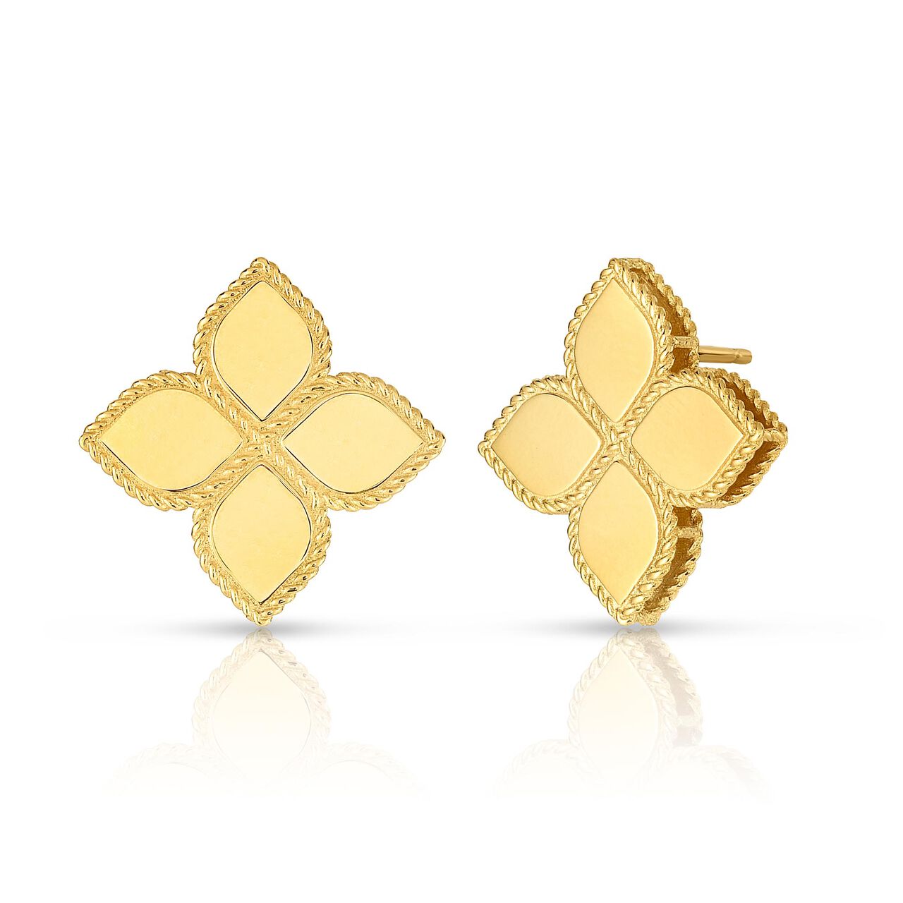 Princess Flower Large Yellow Gold Stud Earrings image number 0