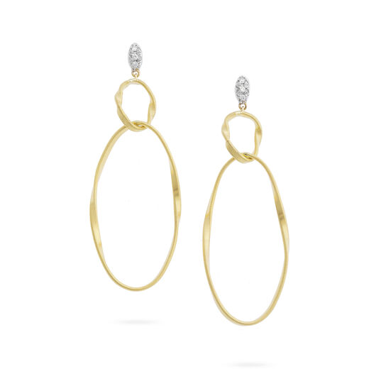 marco bicego marrakech collection yellow gold and diamond double drop hoop earrings og369 b yw m5 image number 0