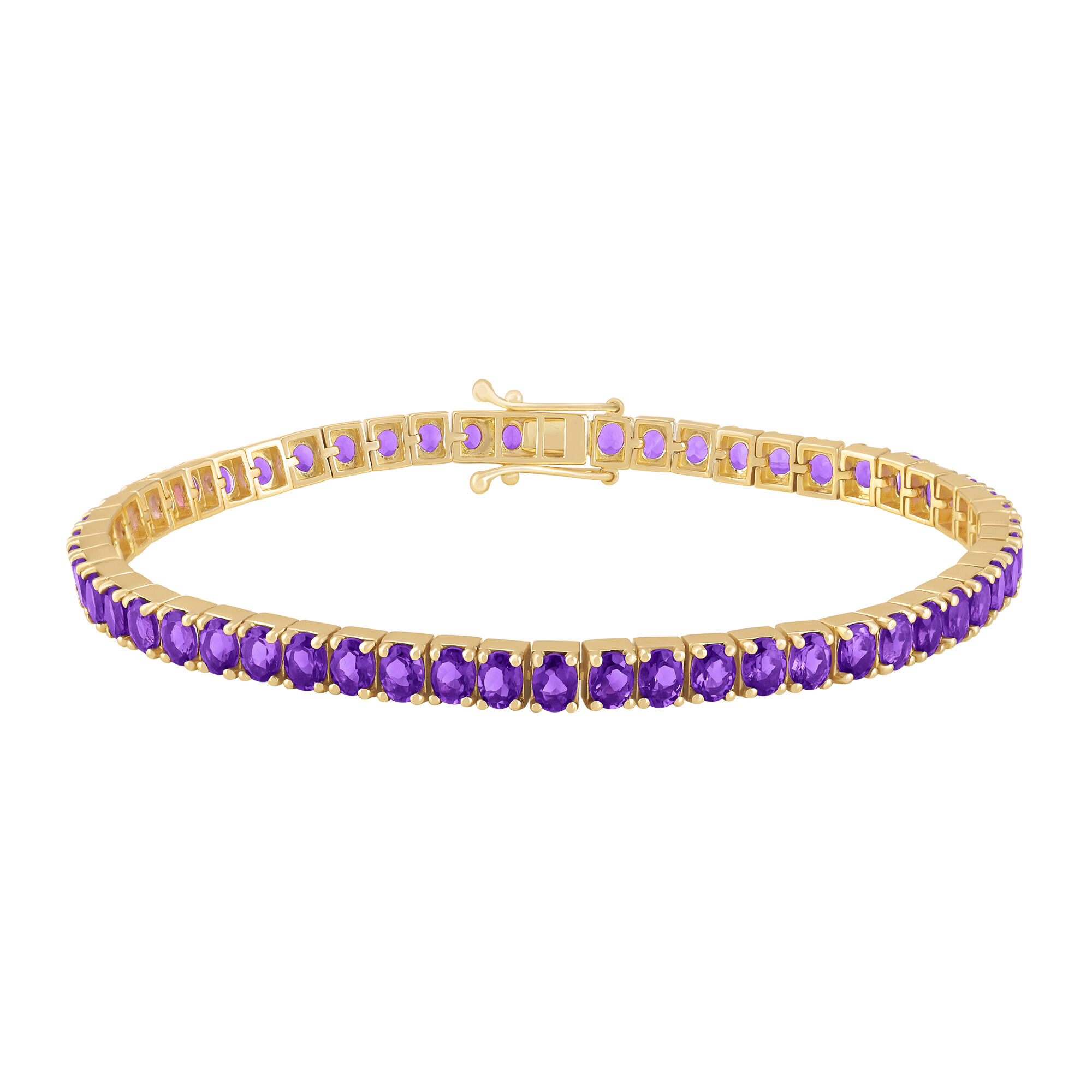 Oval Amethyst Line Bracelet