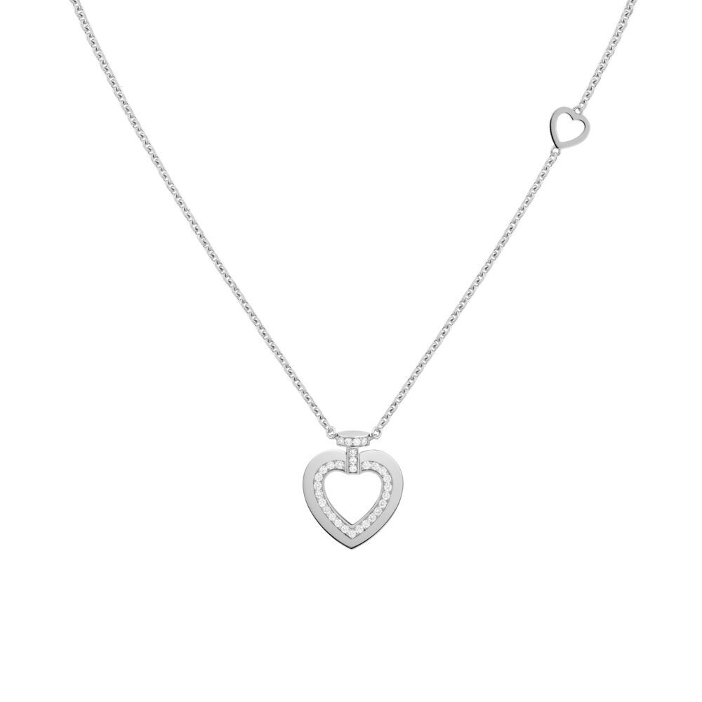 Pretty Woman Small White Gold and Diamond Heart Pendant