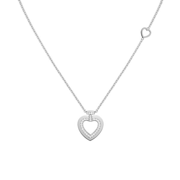 Pretty Woman Small White Gold and Diamond Heart Pendant