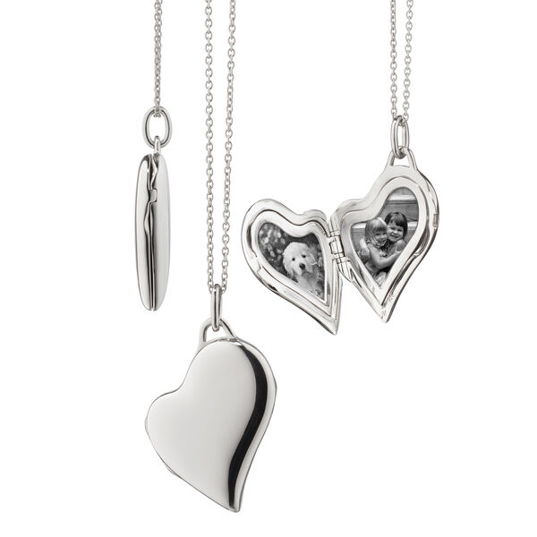 Médaillon Slim Lockets coeur asymétrique en argent