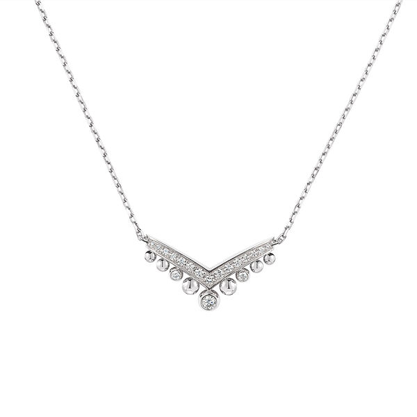 Josephine Aigrette White Gold and Diamond Pendant