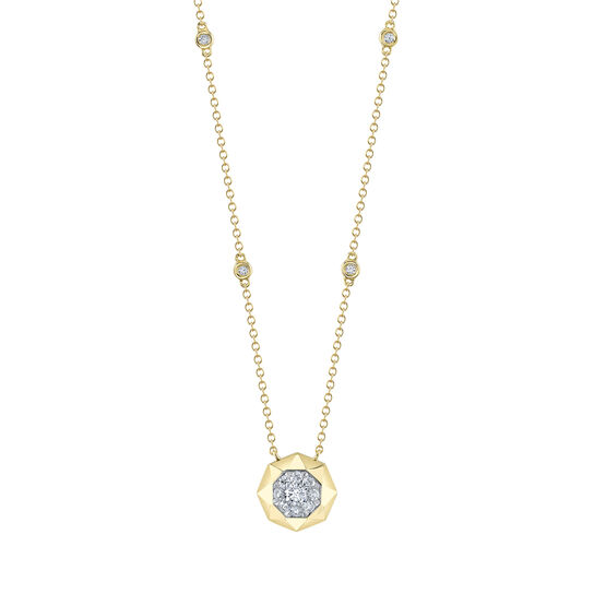 Shy Creation Yellow Gold and Diamond Octagon Pendant SC22008842RD image number 0