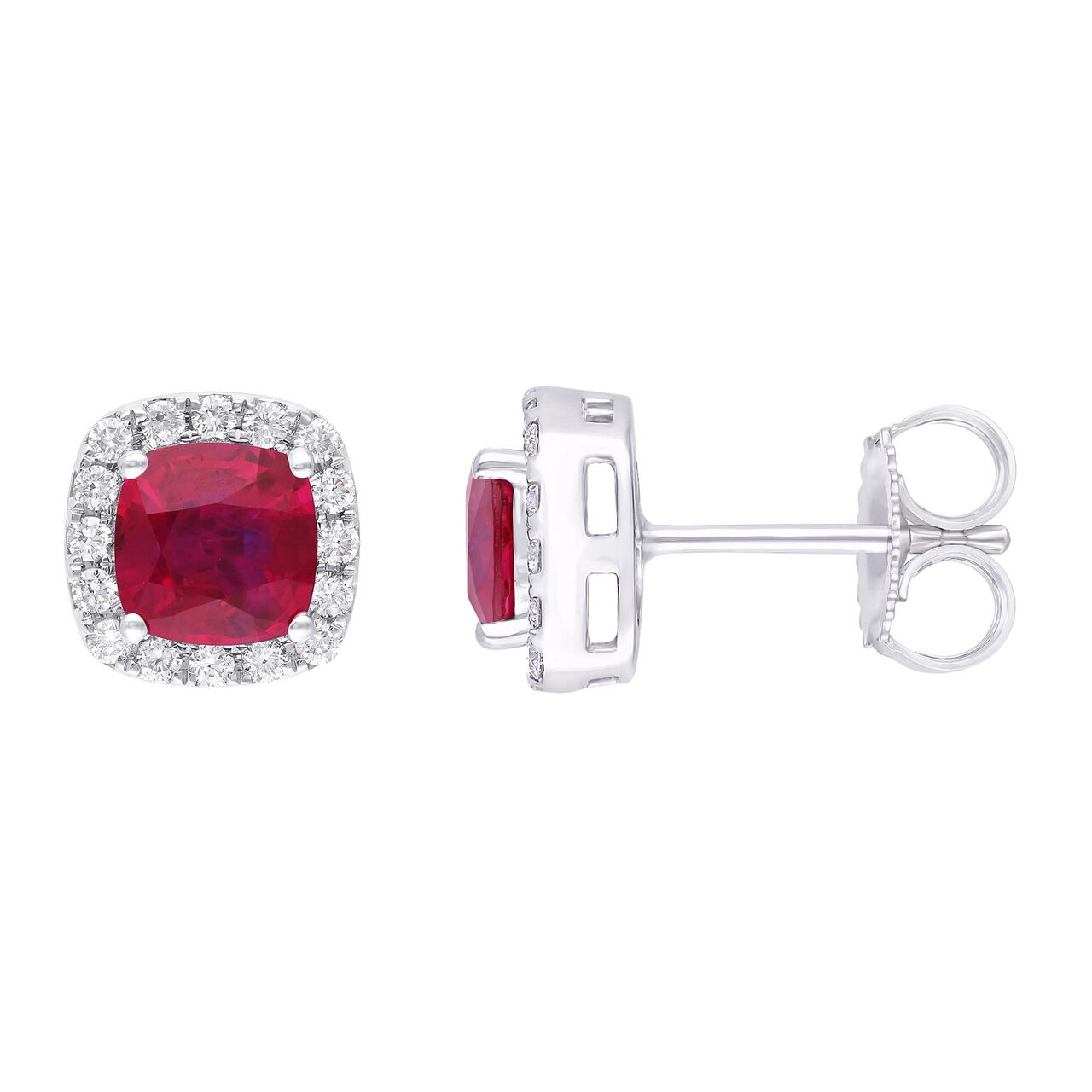 maison birks salon round ruby diamond halo earrings sg05408e ru front side image number 1