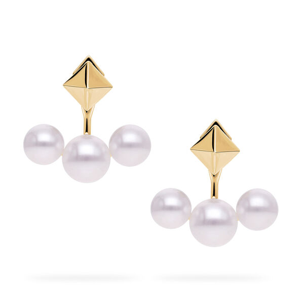 Clous d'oreilles en or jaune avec perles