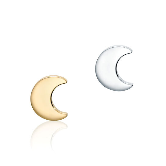 Single Silver Moon Stud Earring for Kids image number 1