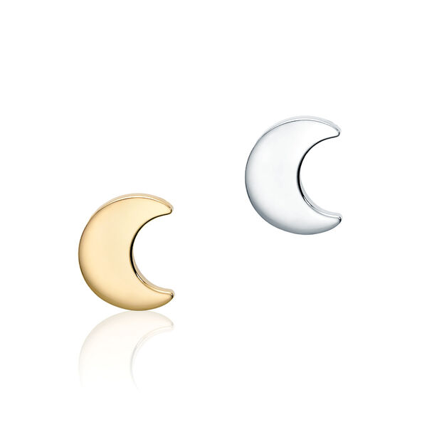 Boucle d’oreille sur clou lune en argent unique pour enfants