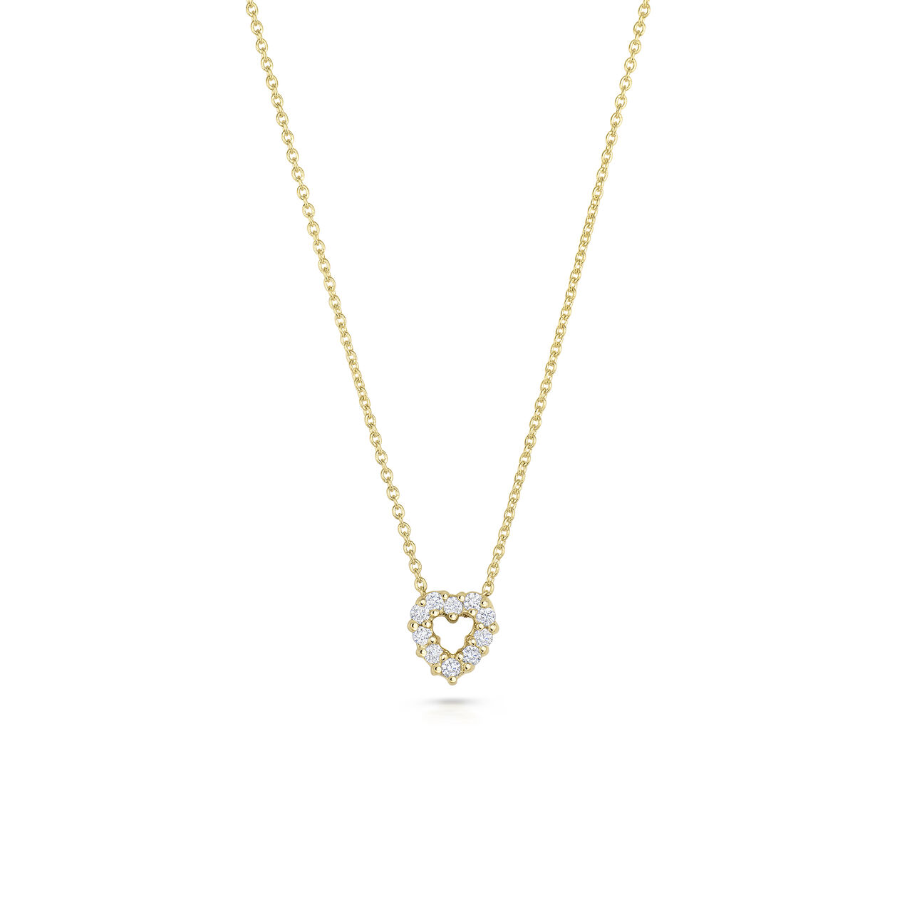 maison birks roberto coin tiny treasures yellow gold diamond baby heart necklace image number 0