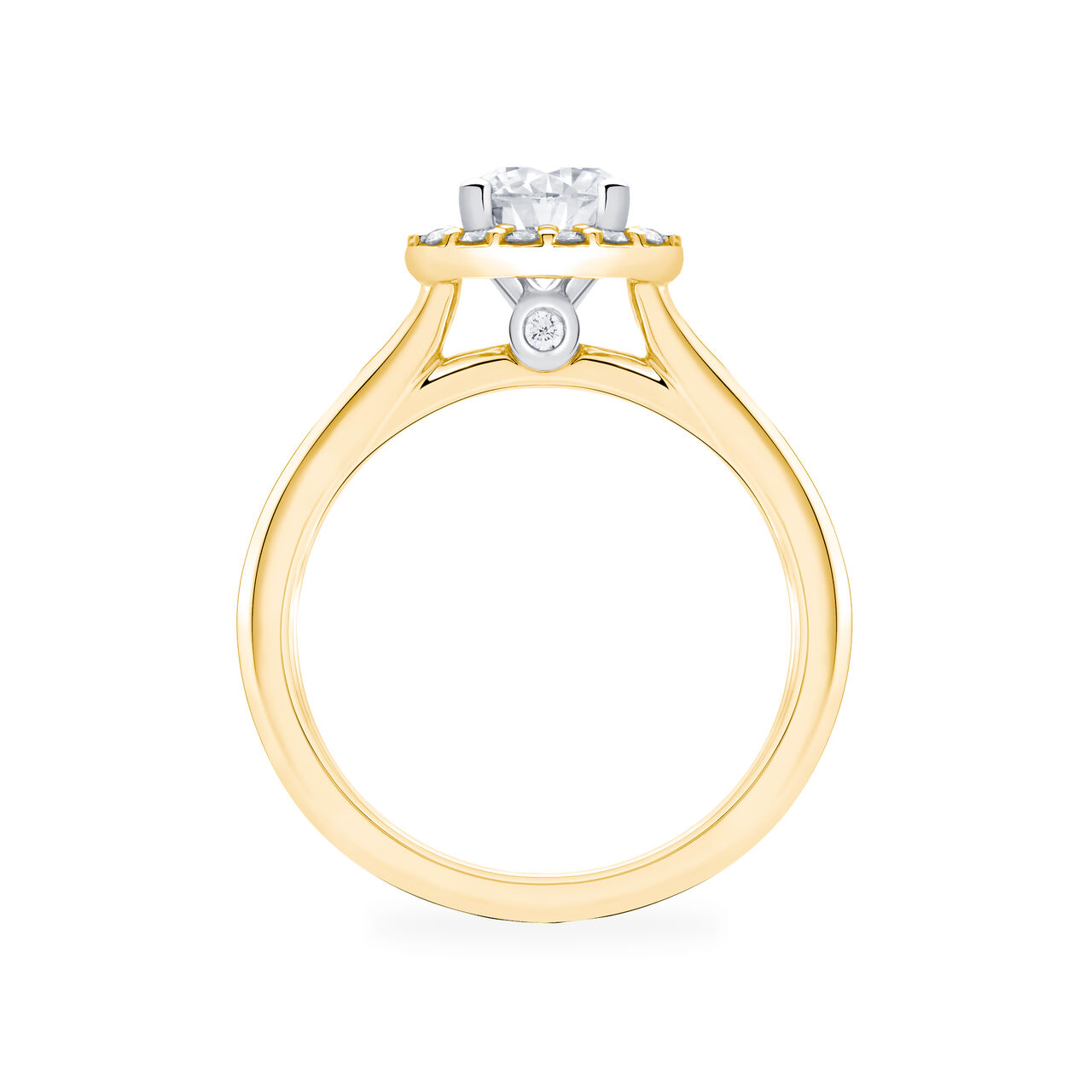 Round Solitaire Diamond Engagement Ring With Single Halo image number 2