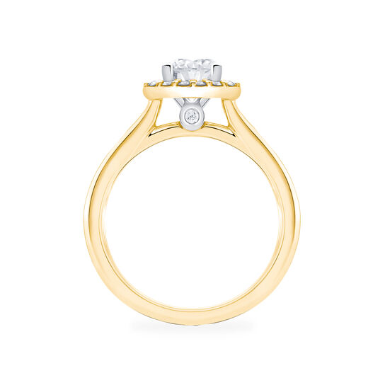 Round Solitaire Diamond Engagement Ring With Single Halo image number 2