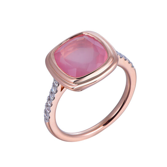 Bague Quartz Rose en Or Rose image number 0