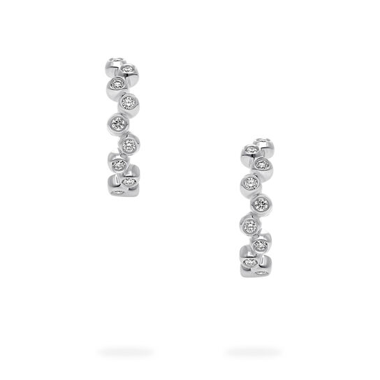 Birks Iconic White Gold and Diamond Splash 15 mm Hoop Earrings image number 2