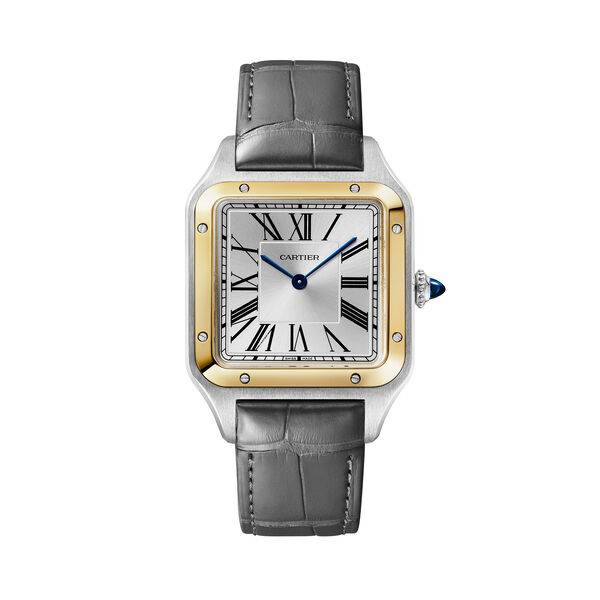Santos-Dumont Large Quartz 43 X 31 mm Yellow Gold and Stainless Steel