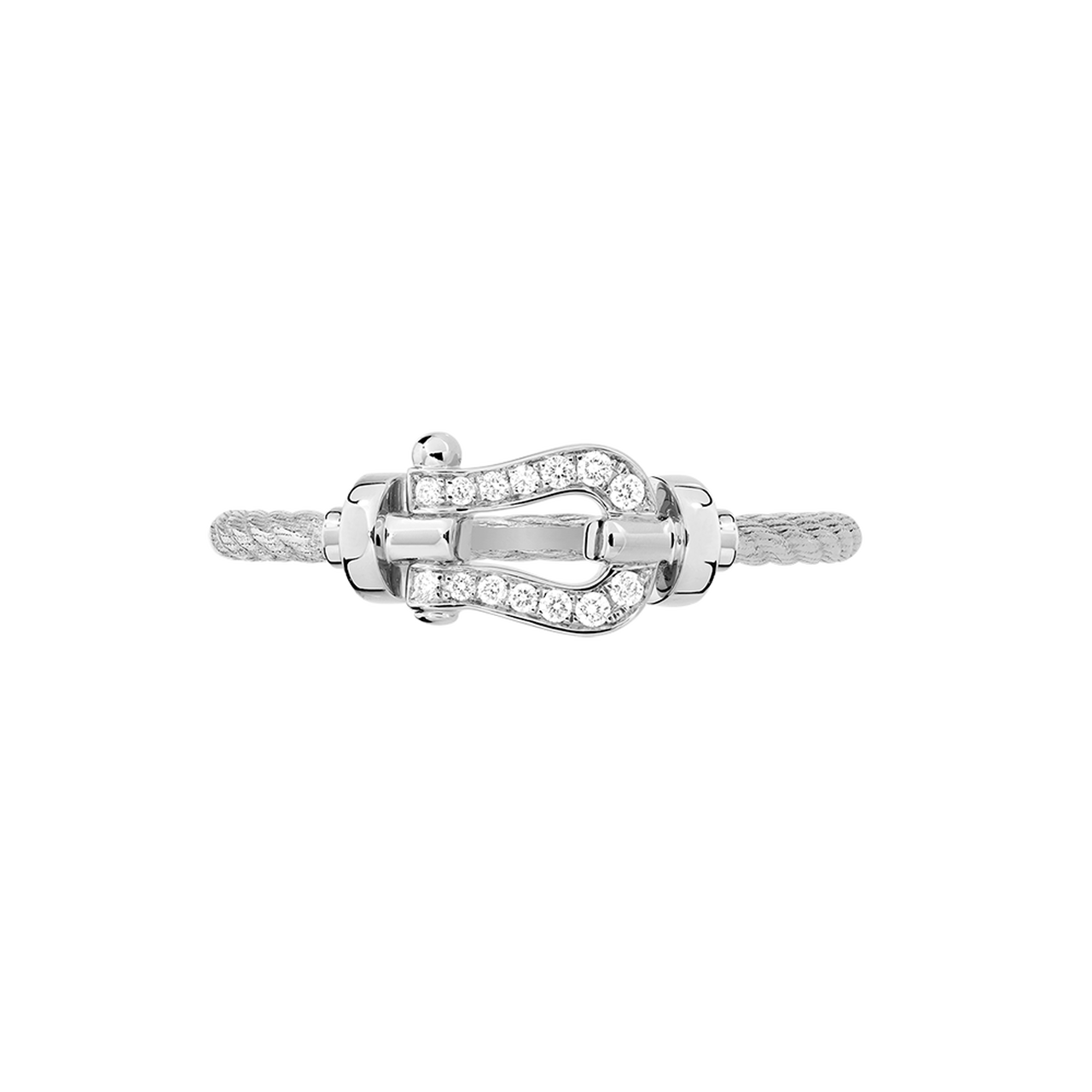 Force 10 Small White Gold and Diamond Pav&eacute; Ring image number 0