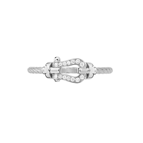 Force 10 Small White Gold and Diamond Pav&eacute; Ring image number 0