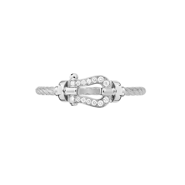 Force 10 Small White Gold and Diamond Pavé Ring